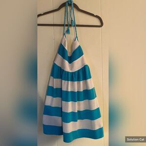 Gap Top Women’s Large Maternity Blue & White Striped Cotton Beach Coastal